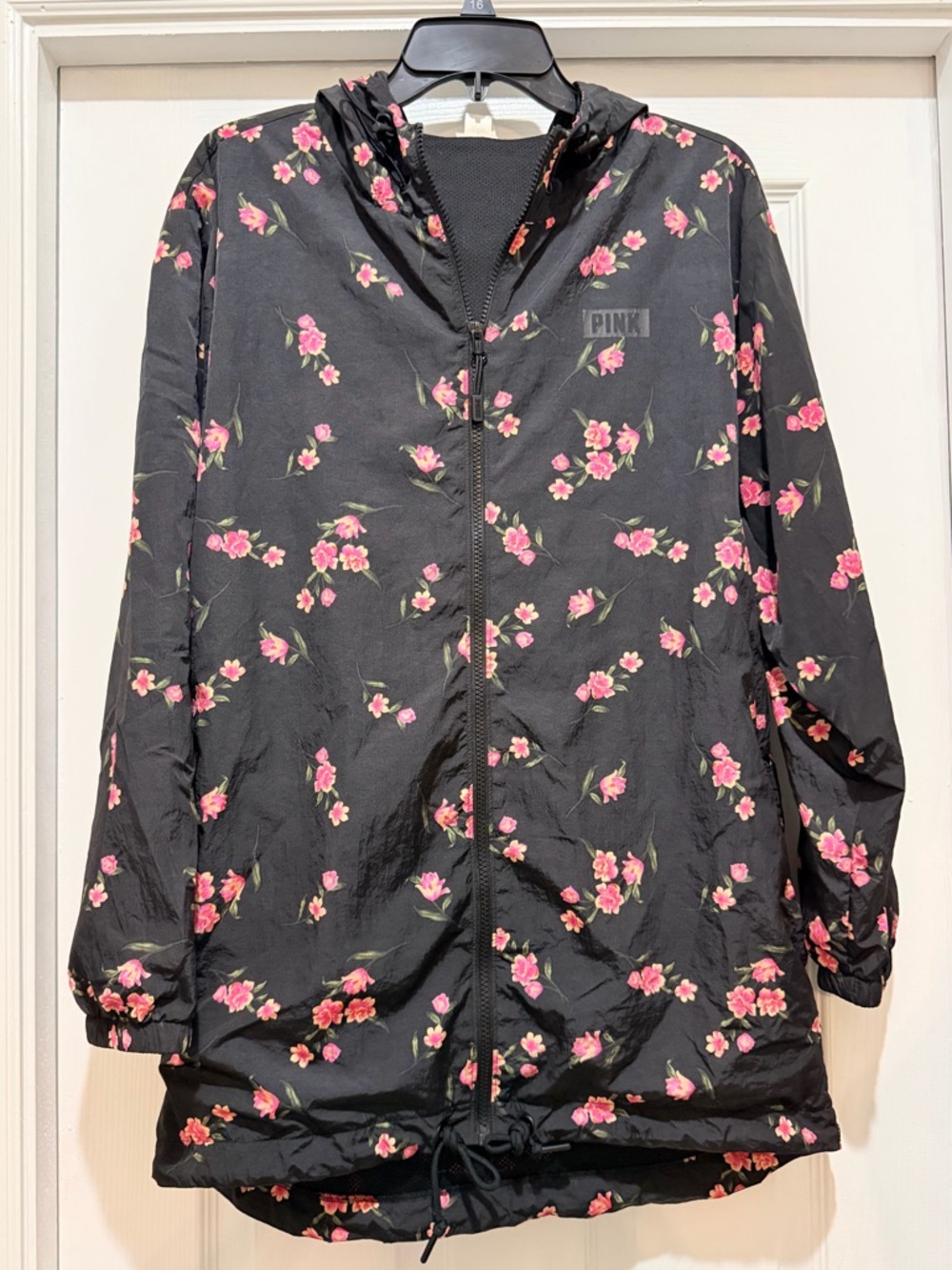 PINK Victoria’s Secret Floral Hooded Windbreaker – Lightweight Packable Jacket - Picture 3 of 13